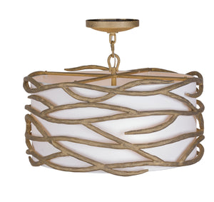 Minka-Lavery - 3715-788 - Four Light Semi Flush Mount - Branch Reality - Ashen Gold