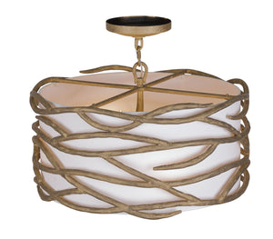 Minka-Lavery - 3715-788 - Four Light Semi Flush Mount - Branch Reality - Ashen Gold