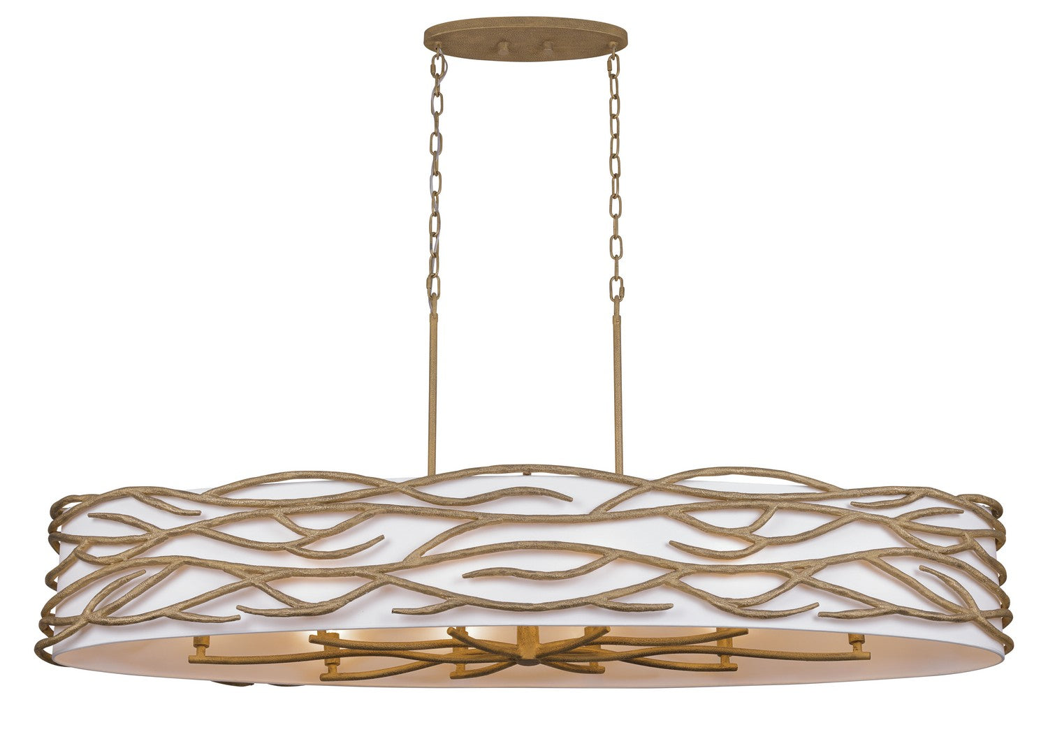 Minka-Lavery - 3717-788 - Ten Light Island Pendant - Branch Reality - Ashen Gold