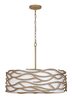 Minka-Lavery - 3718-788 - Six Light Pendant - Branch Reality - Ashen Gold
