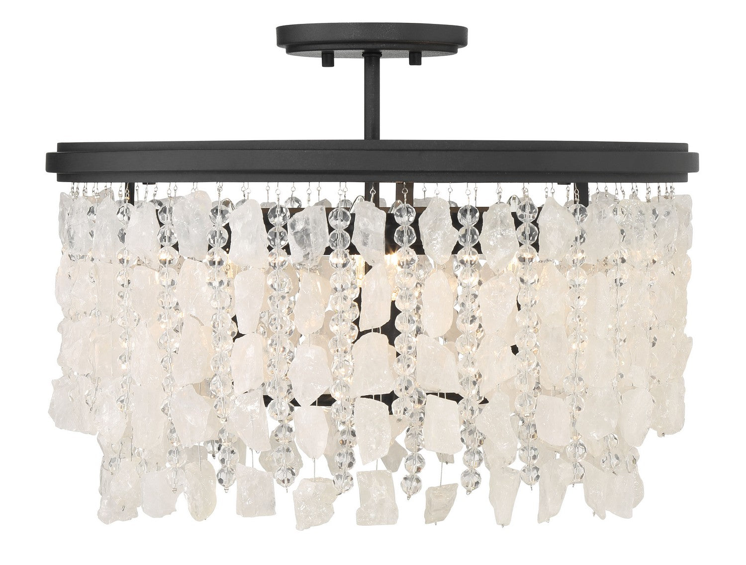 Minka-Lavery - 6703-66 - Four Light Semi Flush Mount - Shimmering Elegance - Sand Coal
