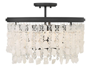 Minka-Lavery - 6703-66 - Four Light Semi Flush Mount - Shimmering Elegance - Sand Coal