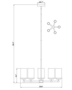 Z-Lite - 742-5BN - Five Light Chandelier - Thayer - Brushed Nickel