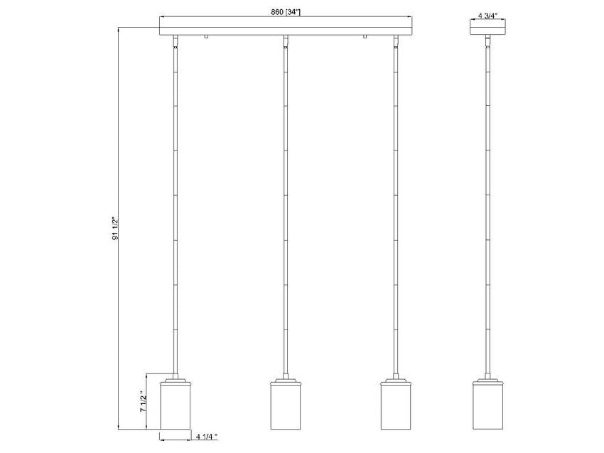 Z-Lite - 742MP-3BN - Three Light Pendant - Thayer - Brushed Nickel