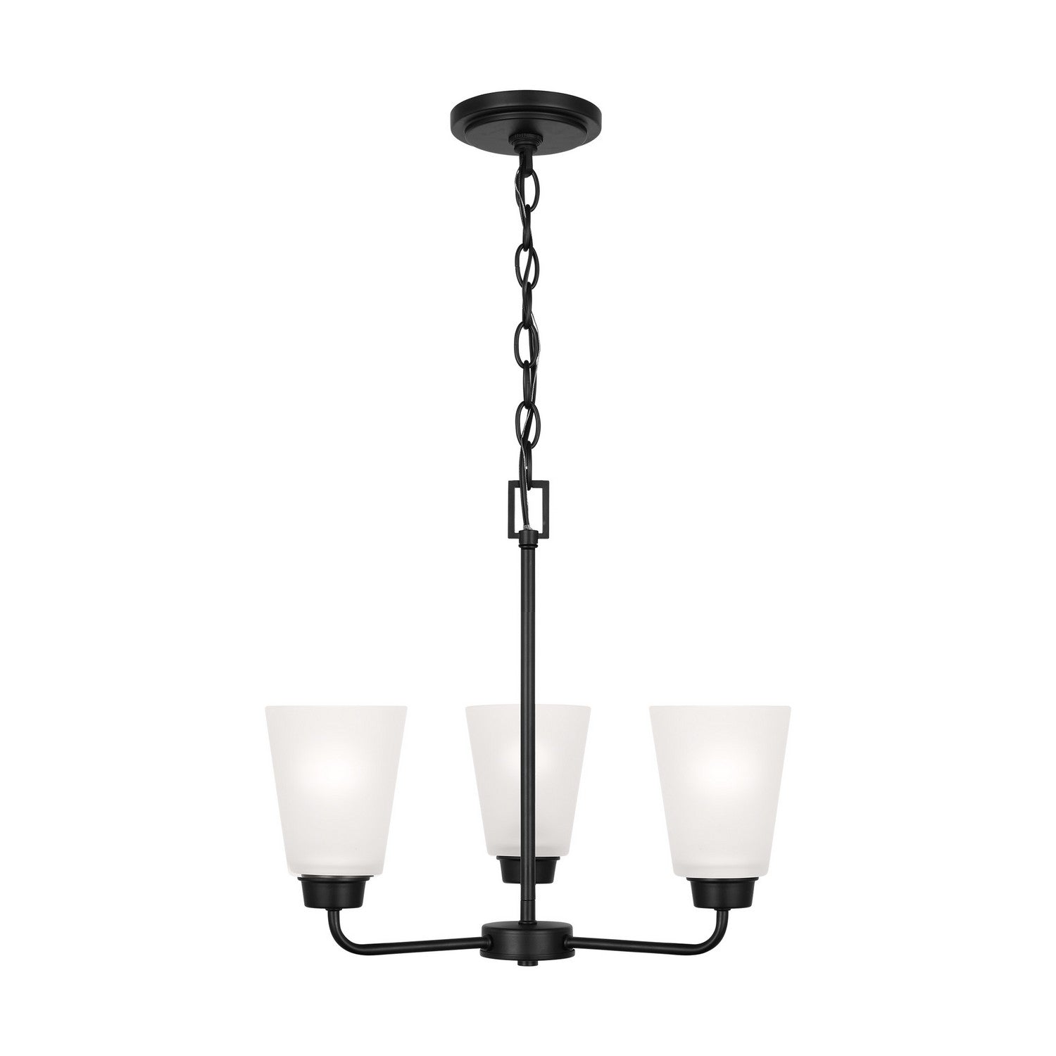 Generation Lighting. - 3115203-112 - Three Light Chandelier - Kerrville - Midnight Black