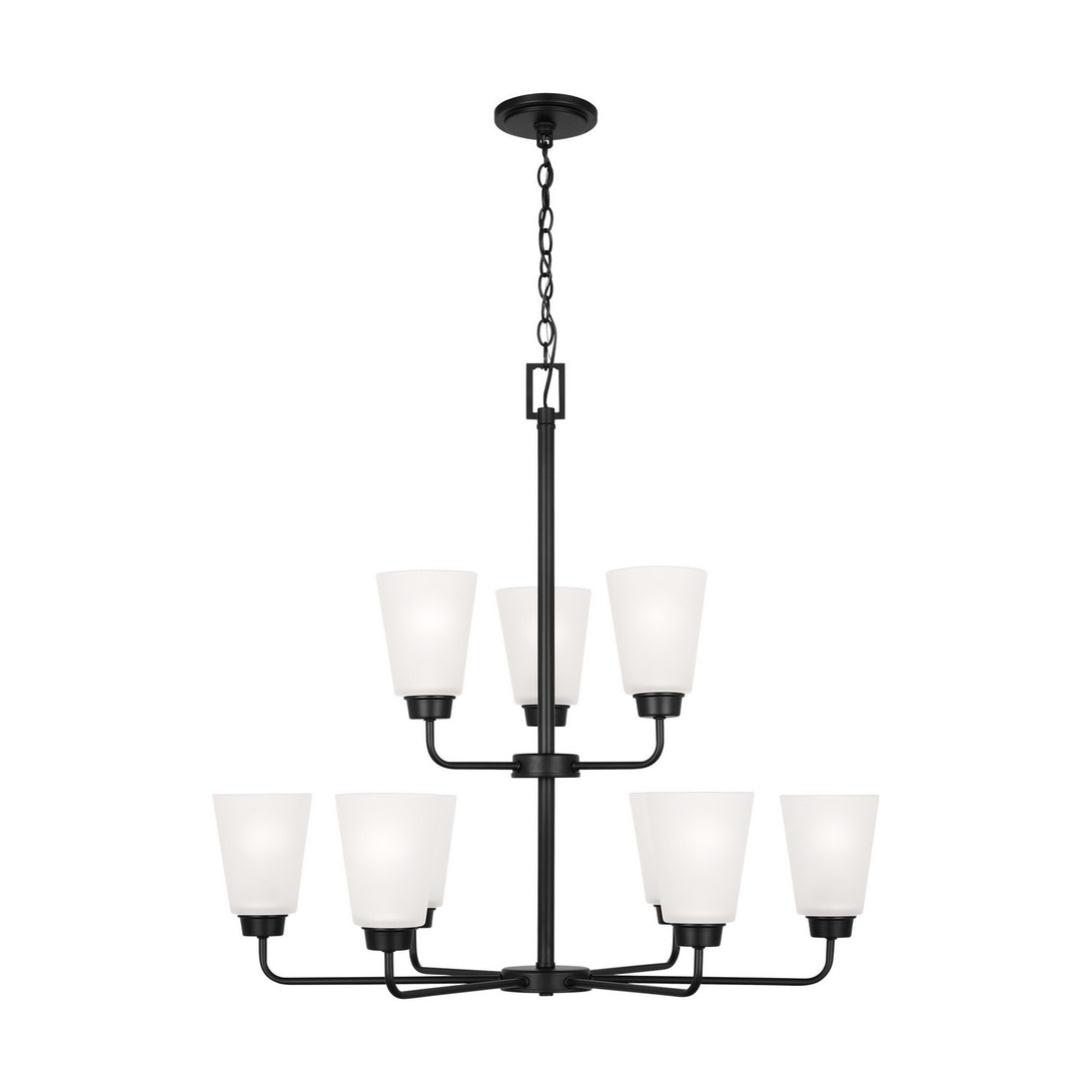 Generation Lighting - 3115209-112 - Nine Light Chandelier - Kerrville - Midnight Black