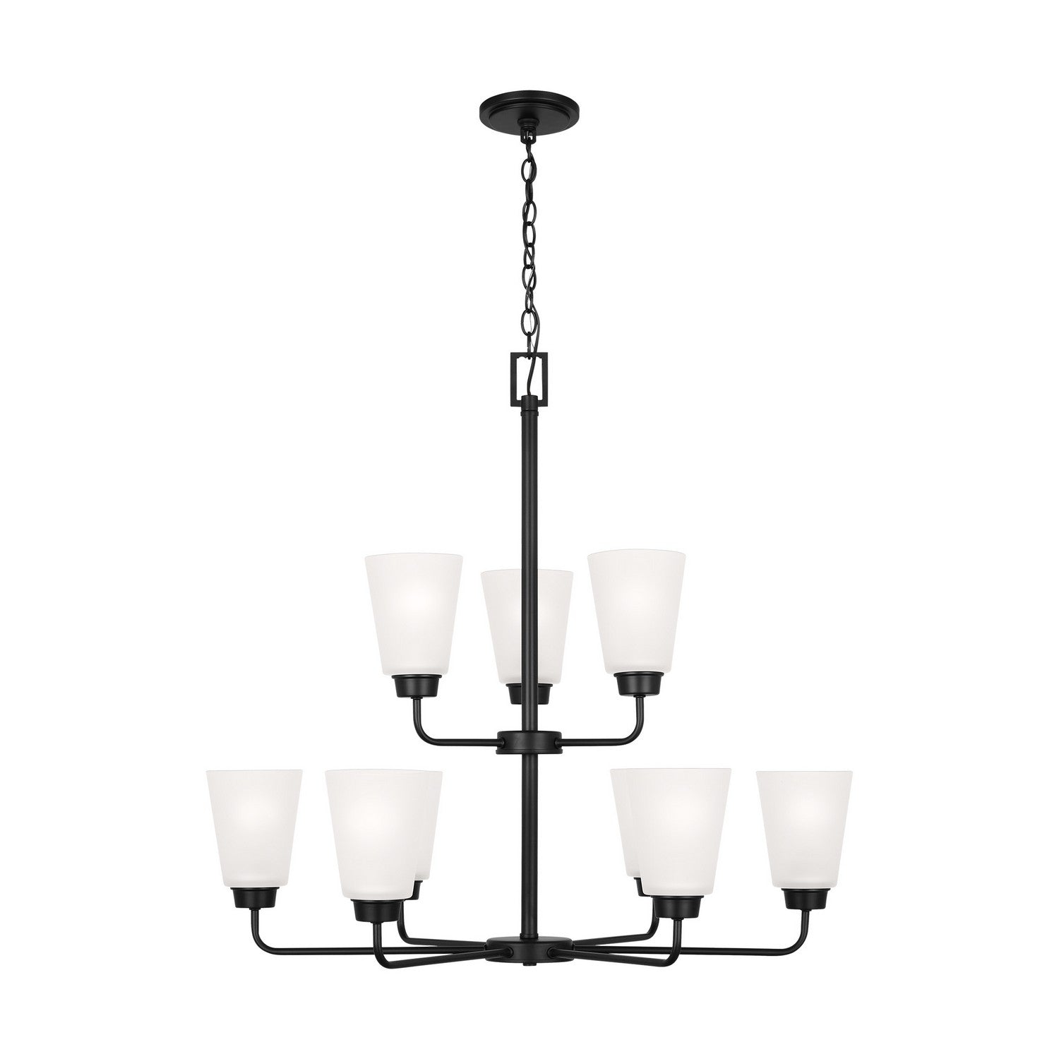 Generation Lighting. - 3115209-112 - Nine Light Chandelier - Kerrville - Midnight Black