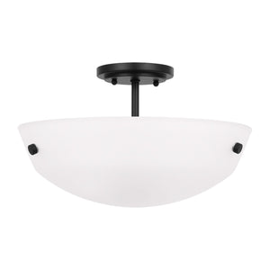 Generation Lighting. - 7715202-112 - Two Light Semi-Flush Convertible Pendant - Kerrville - Midnight Black