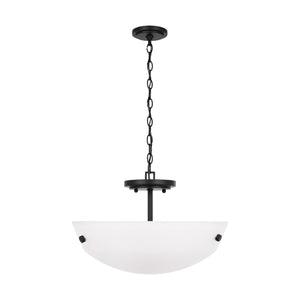 Generation Lighting. - 7715202-112 - Two Light Semi-Flush Convertible Pendant - Kerrville - Midnight Black