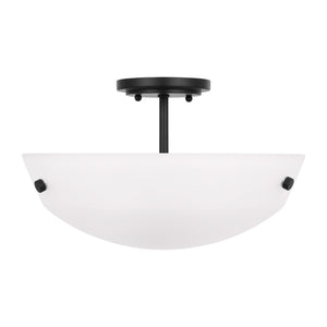 Generation Lighting. - 7715202-112 - Two Light Semi-Flush Convertible Pendant - Kerrville - Midnight Black