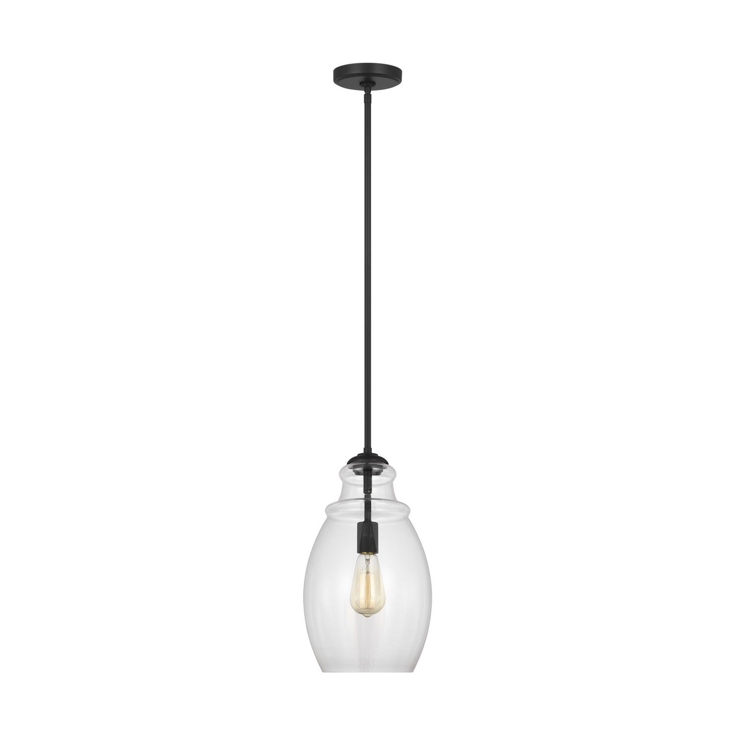 Generation Lighting. - P1484MBK - One Light Pendant - Marino - Midnight Black