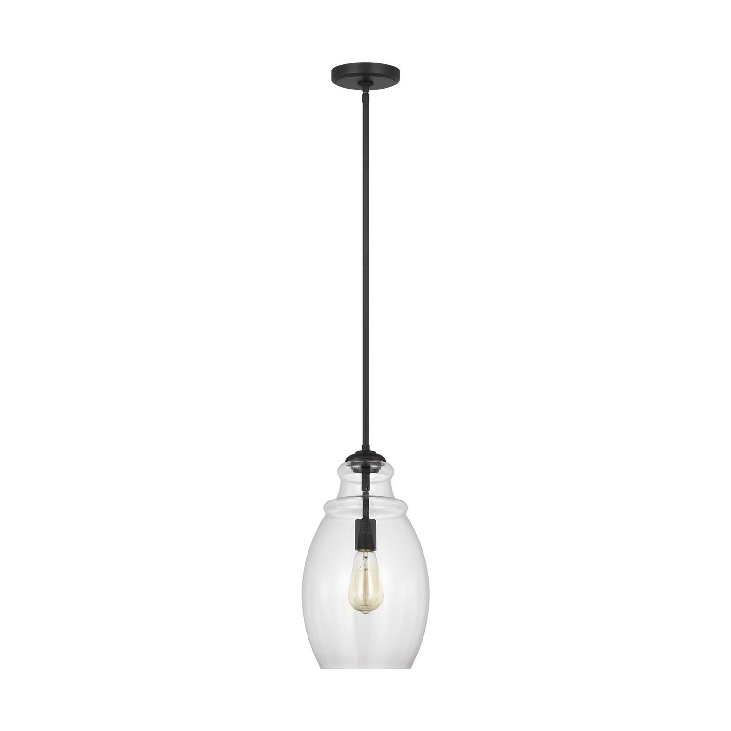 Generation Lighting. - P1484MBK - One Light Pendant - Marino - Midnight Black