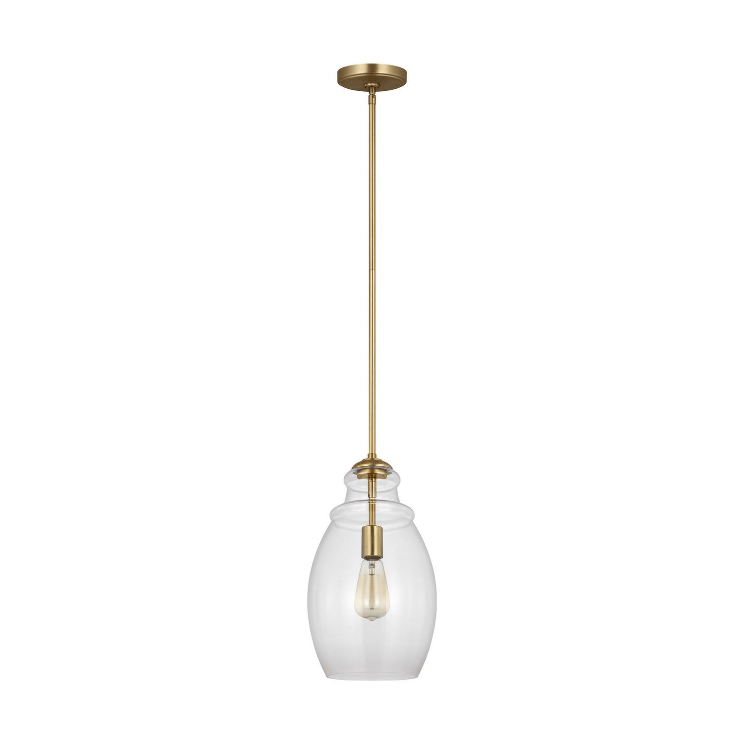 Generation Lighting. - P1484SB - One Light Pendant - Marino - Satin Brass