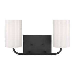 Generation Lighting. - GLV1002MBK - Two Light Vanity - Rhett - Midnight Black