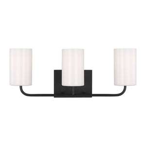 Generation Lighting. - GLV1003MBK - Three Light Vanity - Rhett - Midnight Black