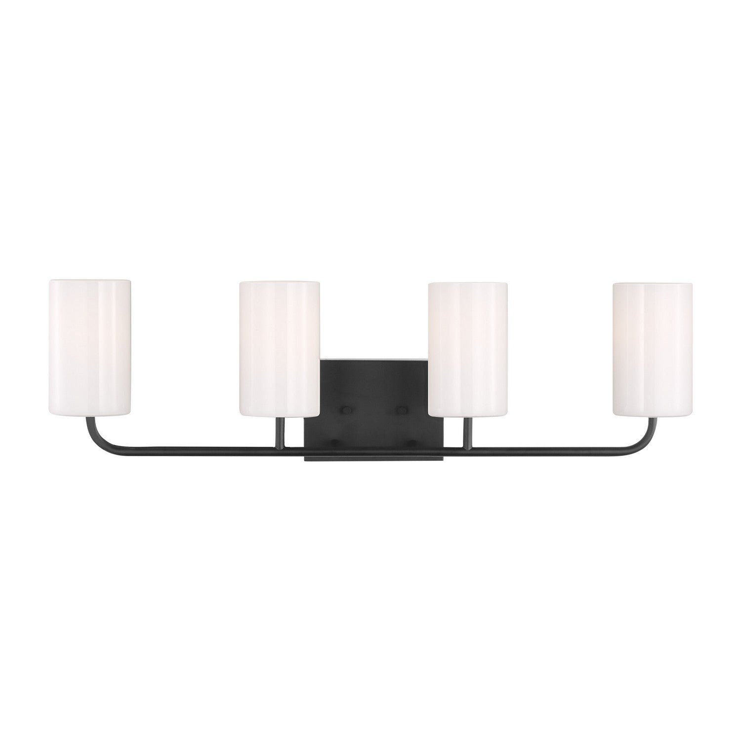 Generation Lighting. - GLV1004MBK - Four Light Vanity - Rhett - Midnight Black