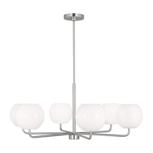 Generation Lighting. - GLC1066BS - Six Light Chandelier - Rory - Brushed Steel