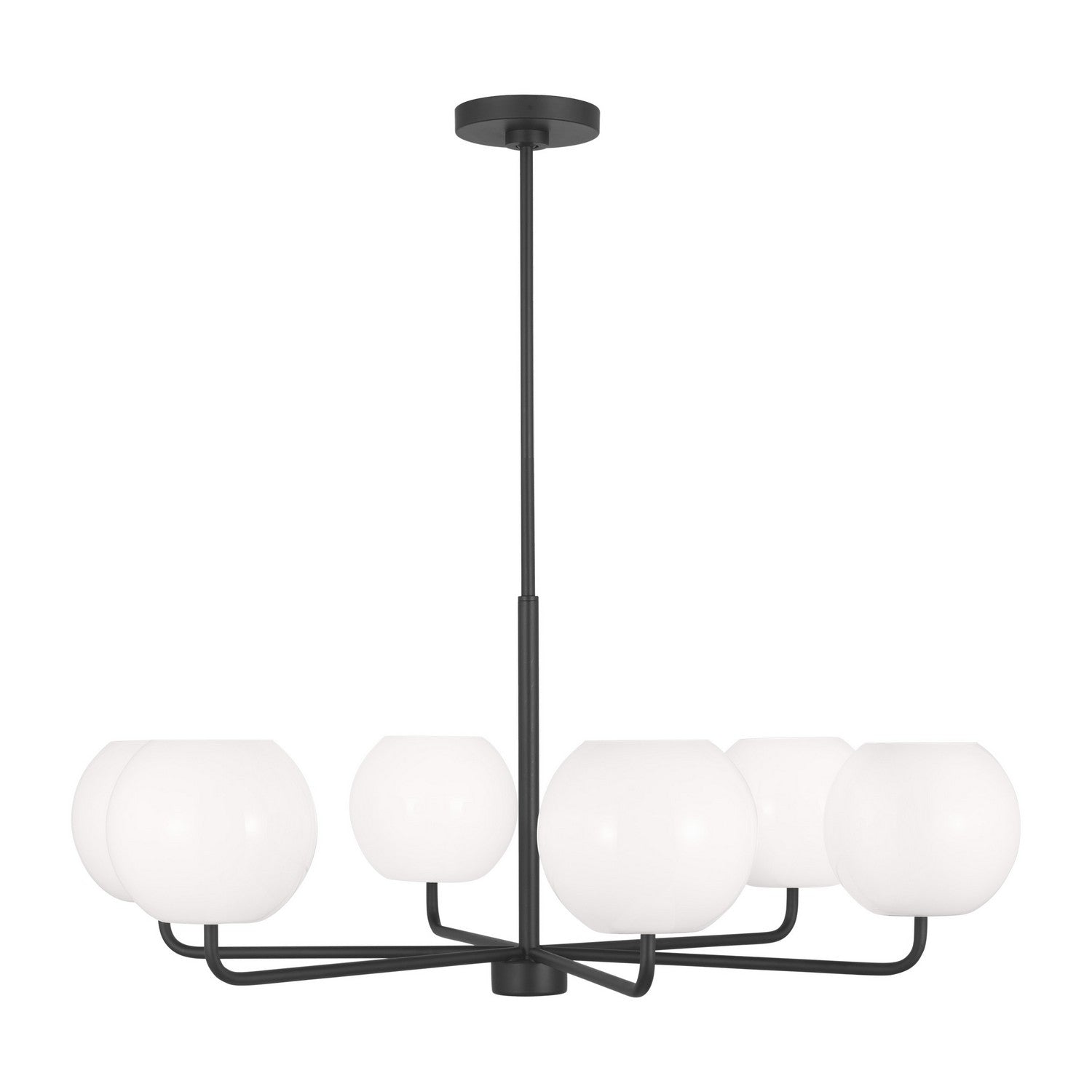 Generation Lighting. - GLC1066MBK - Six Light Chandelier - Rory - Midnight Black