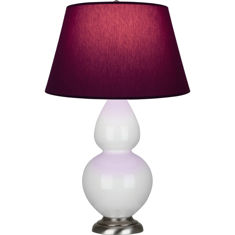 Robert Abbey - 1670P - One Light Table Lamp - Double Gourd - Lily Glazed Ceramic w/Antique Silver