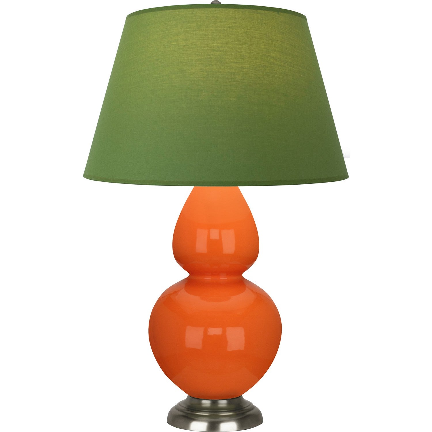 Robert Abbey - 1675G - One Light Table Lamp - Double Gourd - Pumpkin Glazed Ceramic w/Antique Silvered