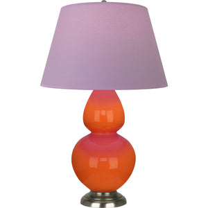 Robert Abbey - 1675L - One Light Table Lamp - Double Gourd - Pumpkin Glazed Ceramic w/Antique Silvered