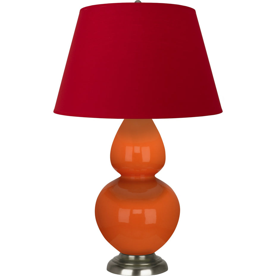 Robert Abbey - 1675R - One Light Table Lamp - Double Gourd - Pumpkin Glazed Ceramic w/Antique Silver
