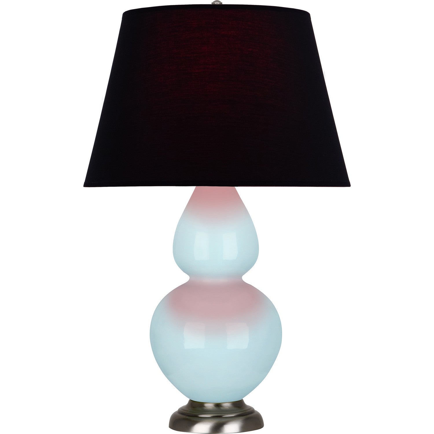 Robert Abbey - 1676K - One Light Table Lamp - Double Gourd - Baby Blue Glazed Ceramic w/Antique Silvered