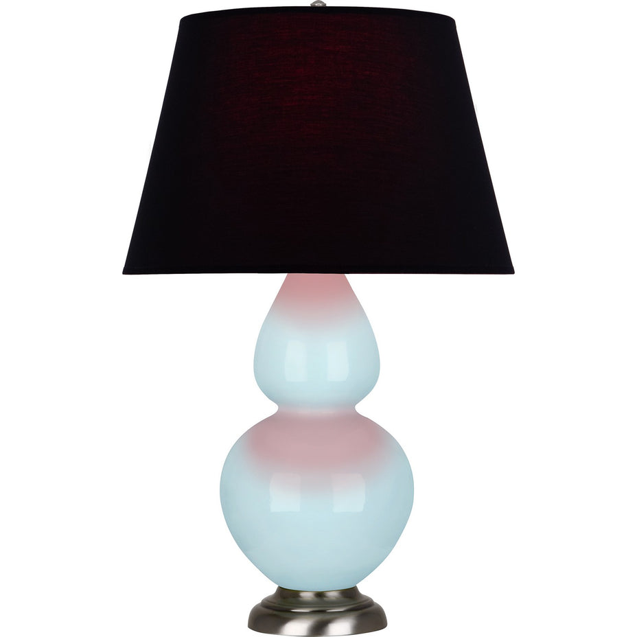 Robert Abbey - 1676K - One Light Table Lamp - Double Gourd - Baby Blue Glazed Ceramic w/Antique Silver