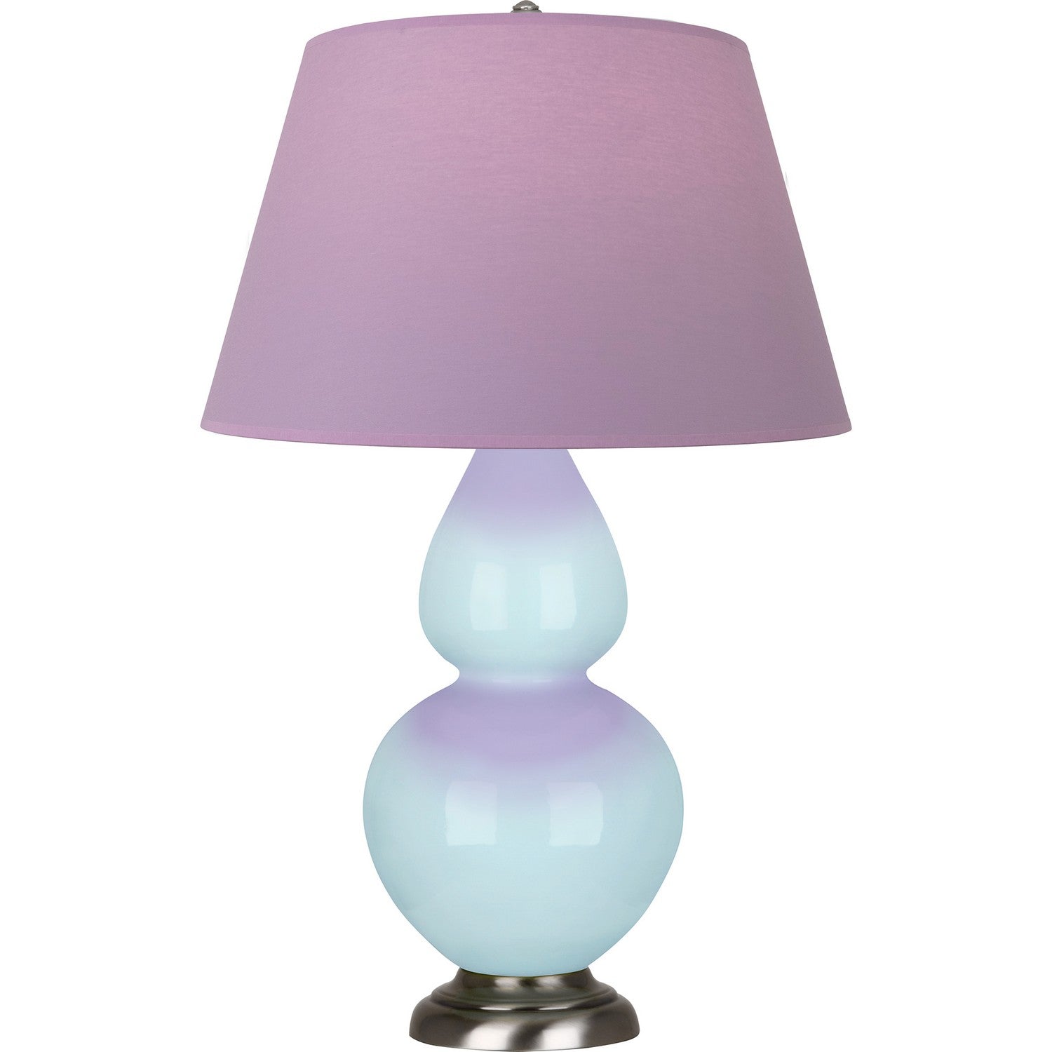 Robert Abbey - 1676L - One Light Table Lamp - Double Gourd - Baby Blue Glazed Ceramic w/Antique Silvered