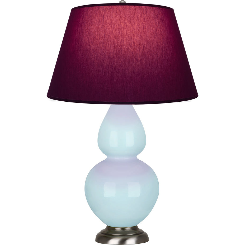 Robert Abbey - 1676P - One Light Table Lamp - Double Gourd - Baby Blue Glazed Ceramic w/Antique Silver