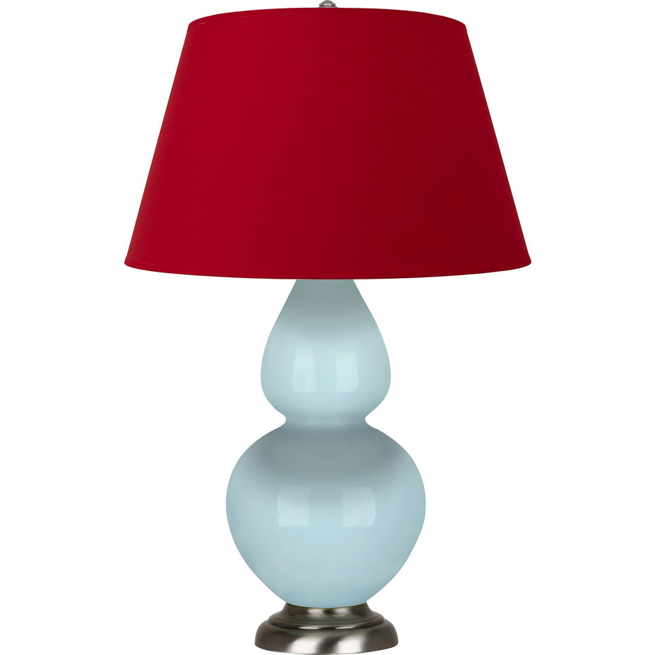 Robert Abbey - 1676R - One Light Table Lamp - Double Gourd - Baby Blue Glazed Ceramic w/Antique Silver