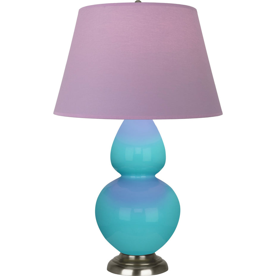 Robert Abbey - 1741L - One Light Table Lamp - Double Gourd - Egg Blue Glazed Ceramic w/Antique Silver