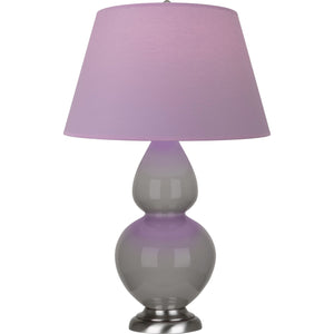 Robert Abbey - 1750L - One Light Table Lamp - Double Gourd - Smokey Taupe Glazed Ceramic w/Antique Silvered