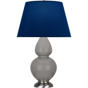 Robert Abbey - 1750N - One Light Table Lamp - Double Gourd - Smokey Taupe Glazed Ceramic w/Antique Silvered