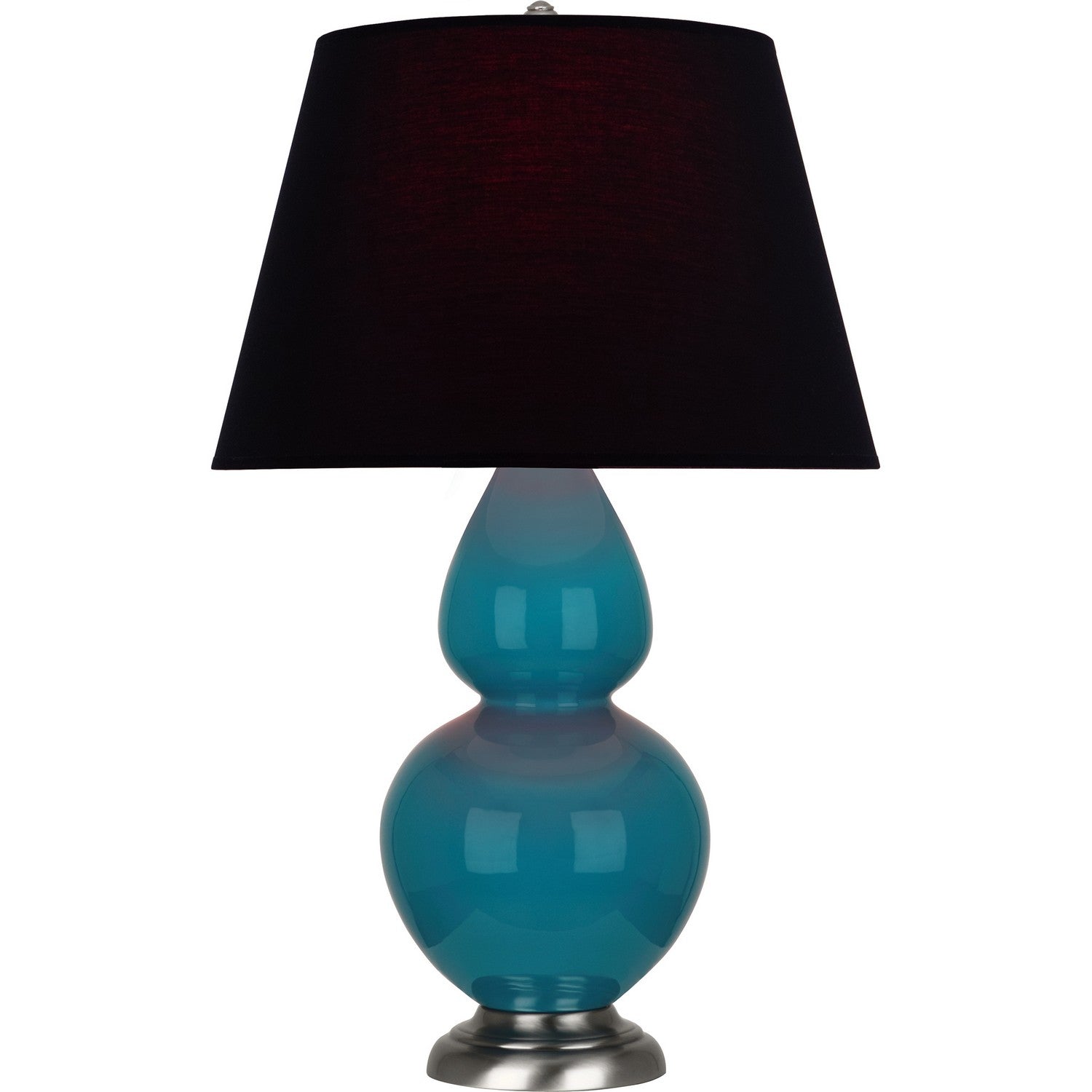 Robert Abbey - 1753K - One Light Table Lamp - Double Gourd - Peacock Glazed Ceramic w/Antique Silvered