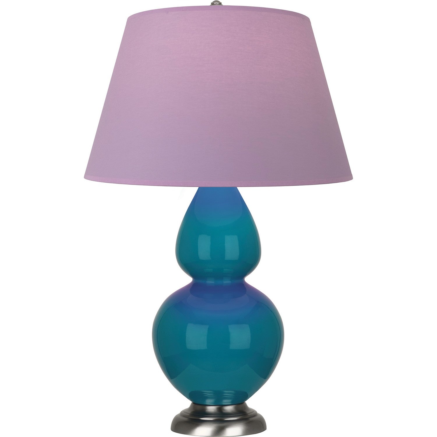 Robert Abbey - 1753L - One Light Table Lamp - Double Gourd - Peacock Glazed Ceramic w/Antique Silvered