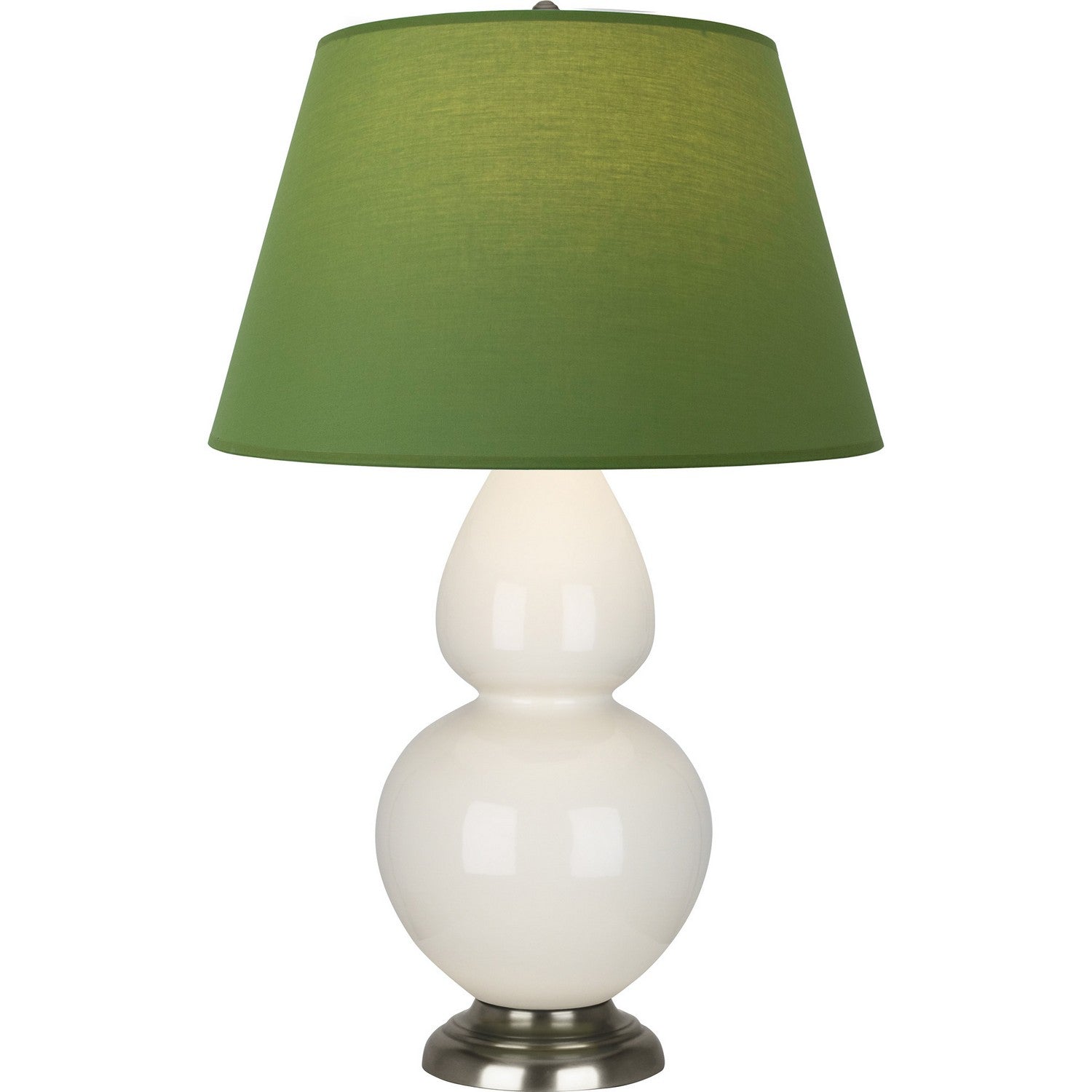 Robert Abbey - 1756G - One Light Table Lamp - Double Gourd - Bone Glazed Ceramic w/Antique Silvered