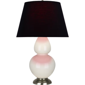 Robert Abbey - 1756K - One Light Table Lamp - Double Gourd - Bone Glazed Ceramic w/Antique Silvered