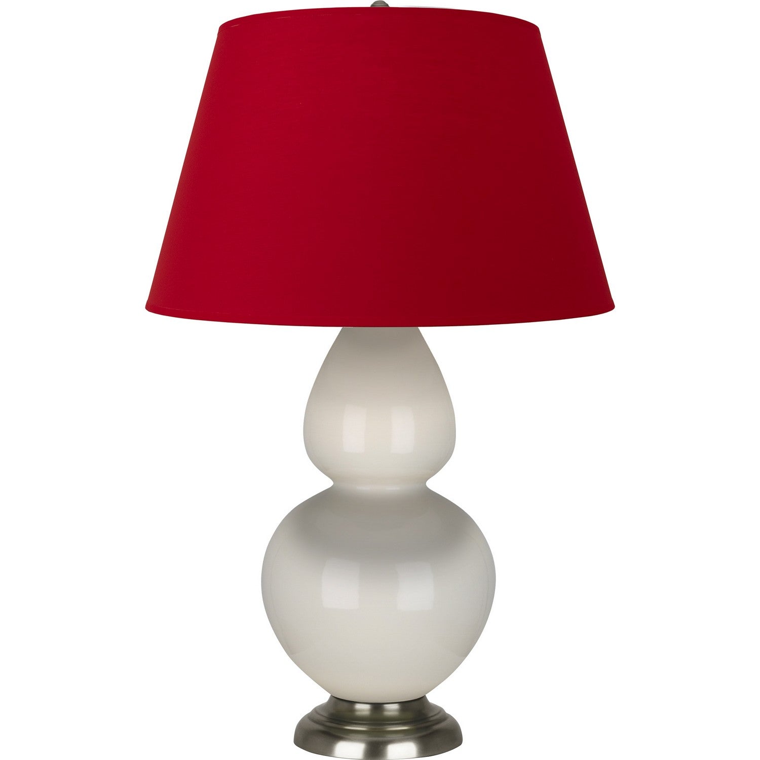 Robert Abbey - 1756R - One Light Table Lamp - Double Gourd - Bone Glazed Ceramic w/Antique Silvered