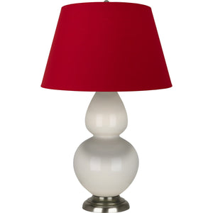 Robert Abbey - 1756R - One Light Table Lamp - Double Gourd - Bone Glazed Ceramic w/Antique Silvered