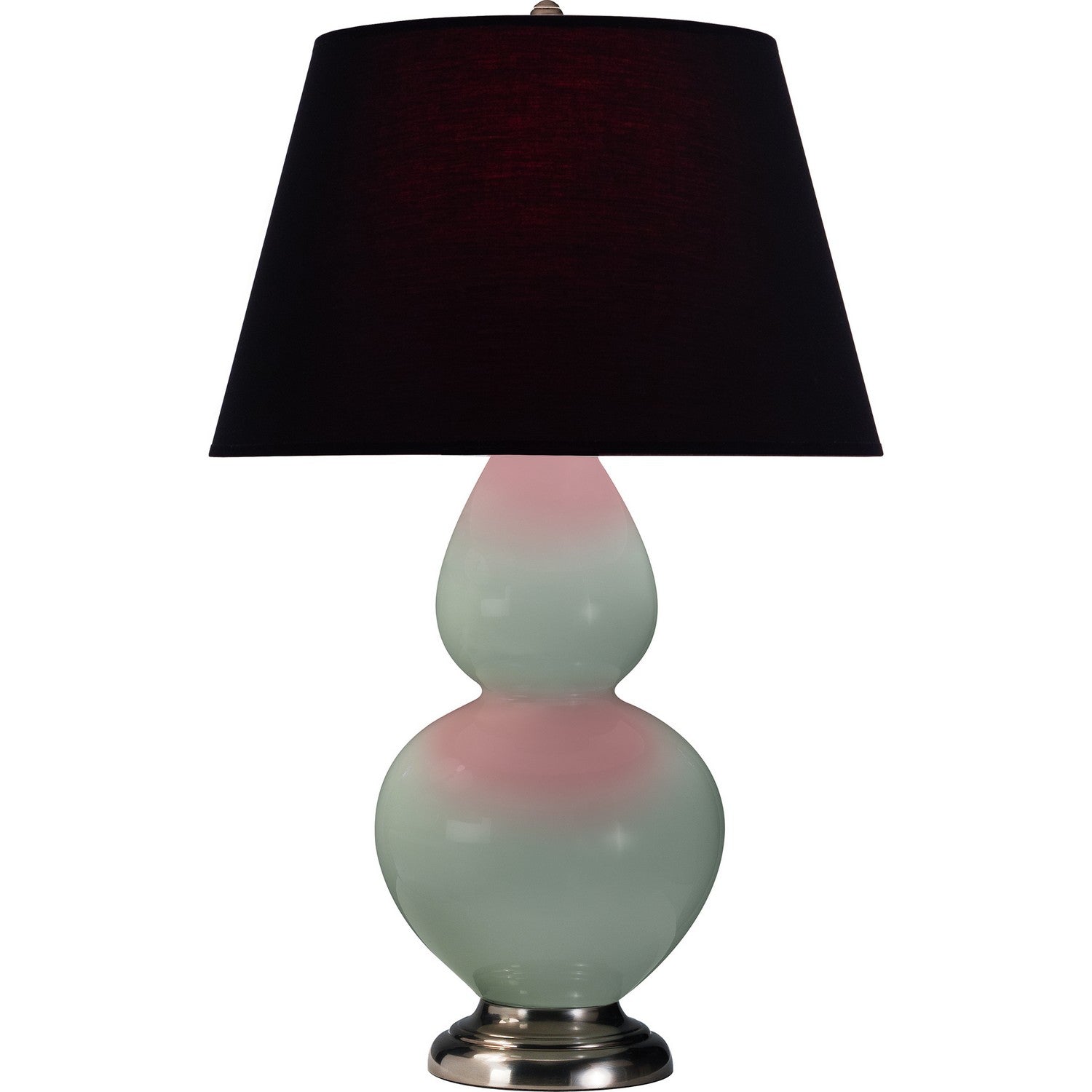 Robert Abbey - 1791K - One Light Table Lamp - Double Gourd - Celadon Glazed Ceramic w/Antique Silvered