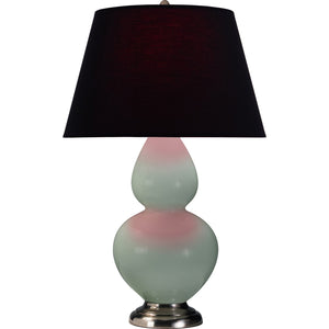 Robert Abbey - 1791K - One Light Table Lamp - Double Gourd - Celadon Glazed Ceramic w/Antique Silvered