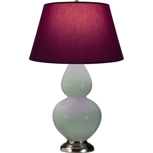 Robert Abbey - 1791P - One Light Table Lamp - Double Gourd - Celadon Glazed Ceramic w/Antique Silvered