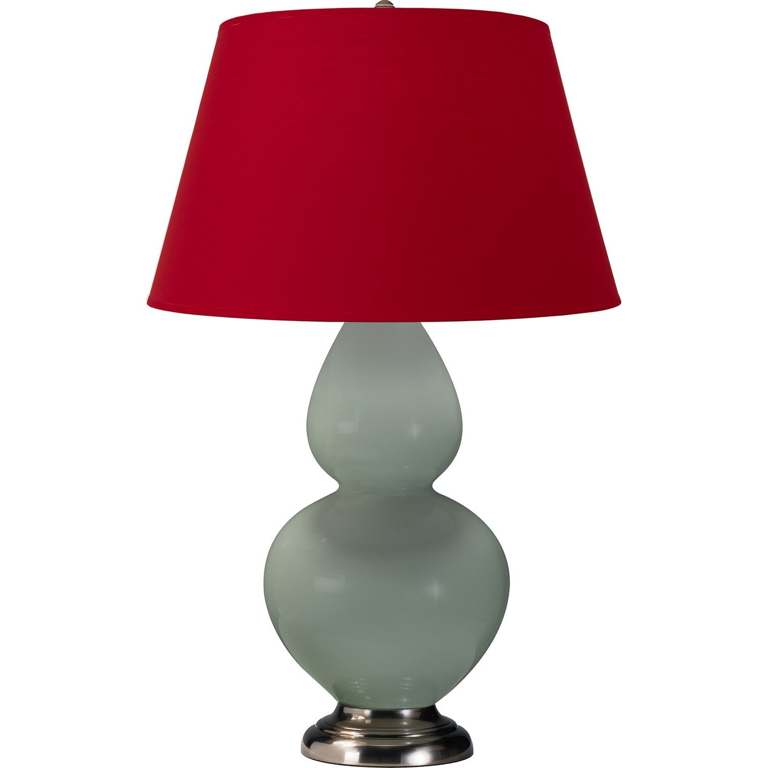 Robert Abbey - 1791R - One Light Table Lamp - Double Gourd - Celadon Glazed Ceramic w/Antique Silvered