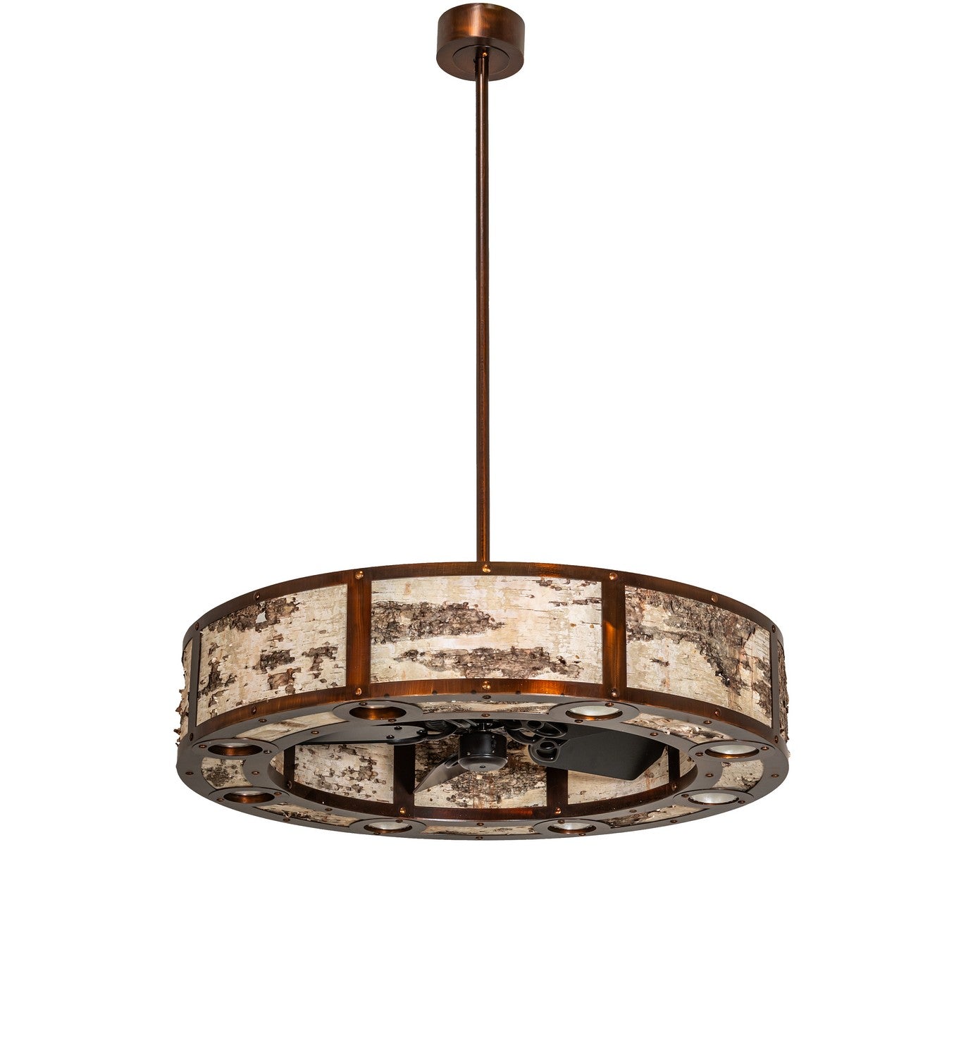 Meyda Tiffany - 267436 - 16 Light Chandel-Air - Birchwood - Vintage Copper/Birch Wood