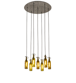 Meyda Tiffany - 269089 - Seven Light Pendant - Tuscan Vineyard - Satin Clear/Textured Black