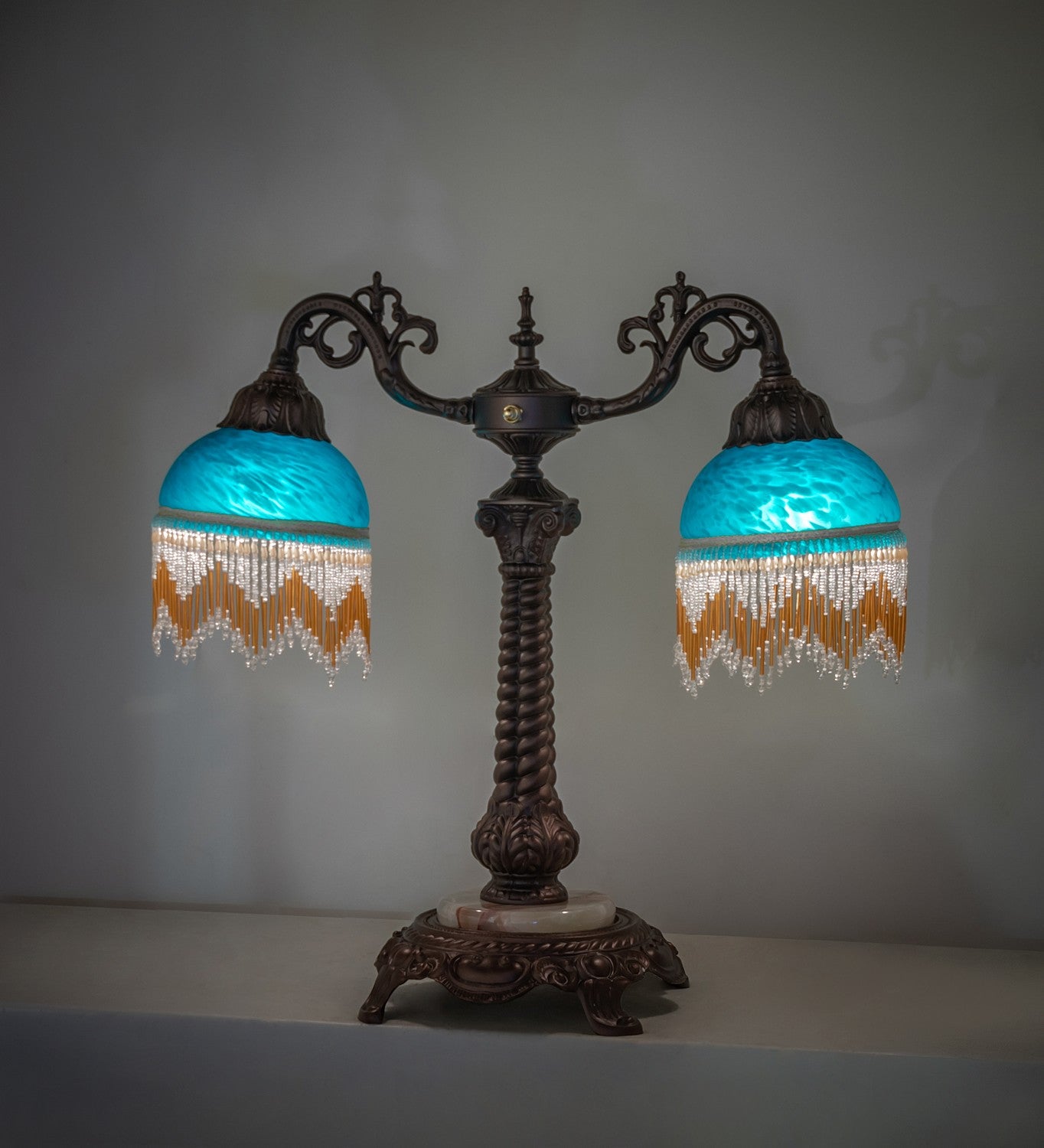 Meyda Tiffany - 271970 - Two Light Table Lamp - Roussillon - Mahogany Bronze