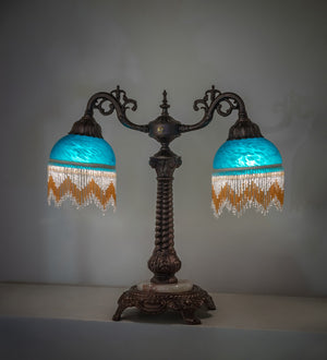 Meyda Tiffany - 271970 - Two Light Table Lamp - Roussillon - Mahogany Bronze