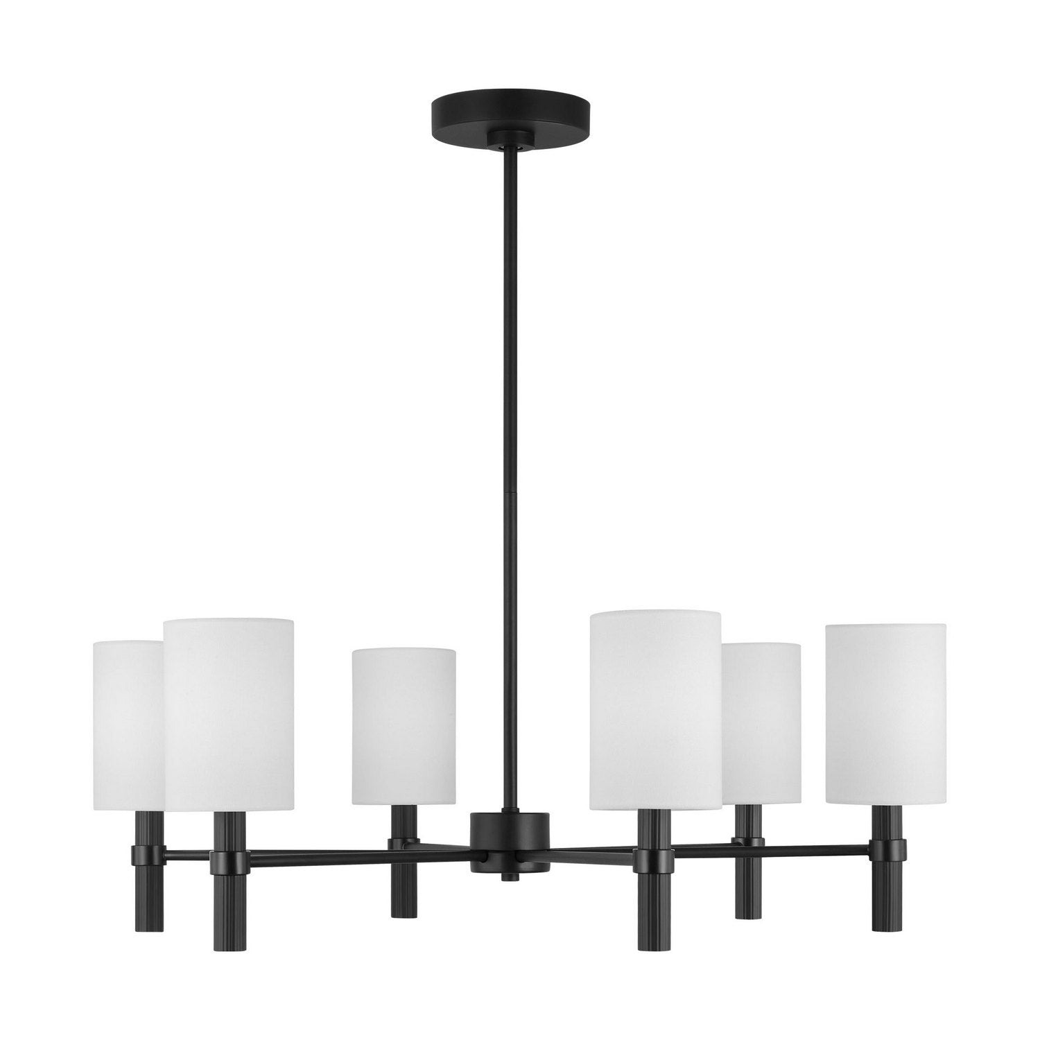 Visual Comfort Studio - DJC1146MBK - Six Light Chandelier - Manor - Midnight Black
