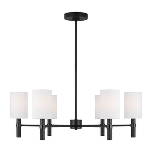 Visual Comfort Studio - DJC1146MBK - Six Light Chandelier - Manor - Midnight Black